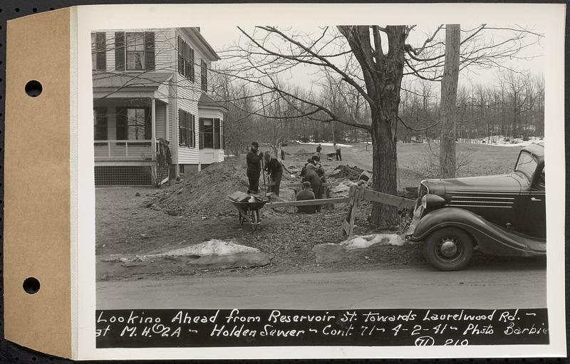 Contract No. 71, WPA Sewer Construction, Holden, looking ahead from