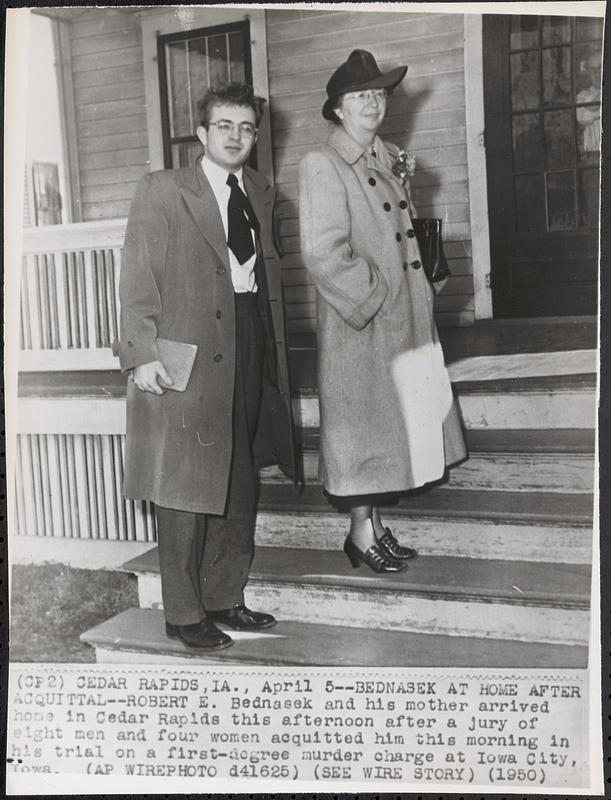 Bednasek at home after acquittal