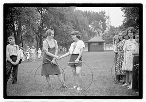 Girls shaking hands