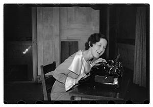 Miss Mabel Goguem typewriter demonstration