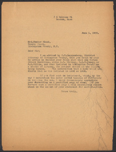 Sacco-Vanzetti Case Records, 1920-1928. Defense Papers. Correspondence of Fred H. Moore to Black, J. Hunter, June 1922. Box 10, Folder 5, Harvard Law School Library, Historical & Special Collections