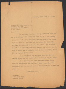 Sacco-Vanzetti Case Records, 1920-1928. Defense Papers. Correspondence of Fred H. Moore to Petrillo, Edward, June-September, 1922. Box 10, Folder 31, Harvard Law School Library, Historical & Special Collections