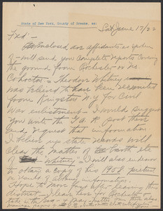 Sacco-Vanzetti Case Records, 1920-1928. Defense Papers. Correspondence to Moore from Doyle, Thomas, June 17, 1922. Box 10, Folder 56, Harvard Law School Library, Historical & Special Collections