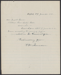 Sacco-Vanzetti Case Records, 1920-1928. Defense Papers. Correspondence to Moore from Shuman, F.H., June 20, 1922. Box 10, Folder 78, Harvard Law School Library, Historical & Special Collections