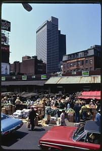 Outdoor food market at Haymarket Square