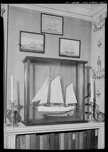 Thomas Sanders House, ships models, Salem, MA, interior