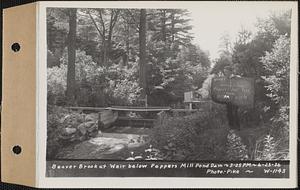 Beaver Brook at weir below Pepper's mill pond dam, Ware, Mass., 3:25 PM, Jun. 23, 1936