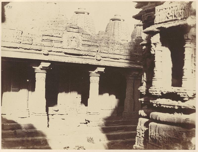 Interior view with wall shrine towers, Bhadreshwar Jain Temple ...