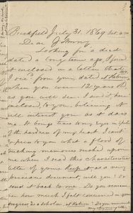 Letter from Zadoc Long to John D. Long, July 31, 1869