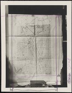 Photo of portion of 1864 map "Plan of lands on the Back Bay"