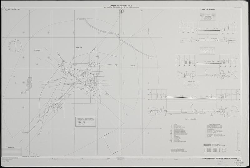 Airport obstruction chart OC 41, W.K. Kellogg Regional Airport, Battle Creek, Michigan