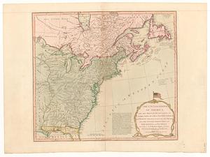 The United States of America with the British possessions of Canada, Nova Scotia, New Brunswick and Newfoundland divided with the French, also the Spanish territories of Louisiana and Florida according to the preliminary articles of peace signed at Versailles the 20.th Jan. 1783