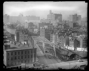 View of Boston toward Hotel Statler and Elks Hotel