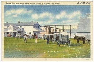 Cotton Gin near Little Rock, where cotton is pressed into bales