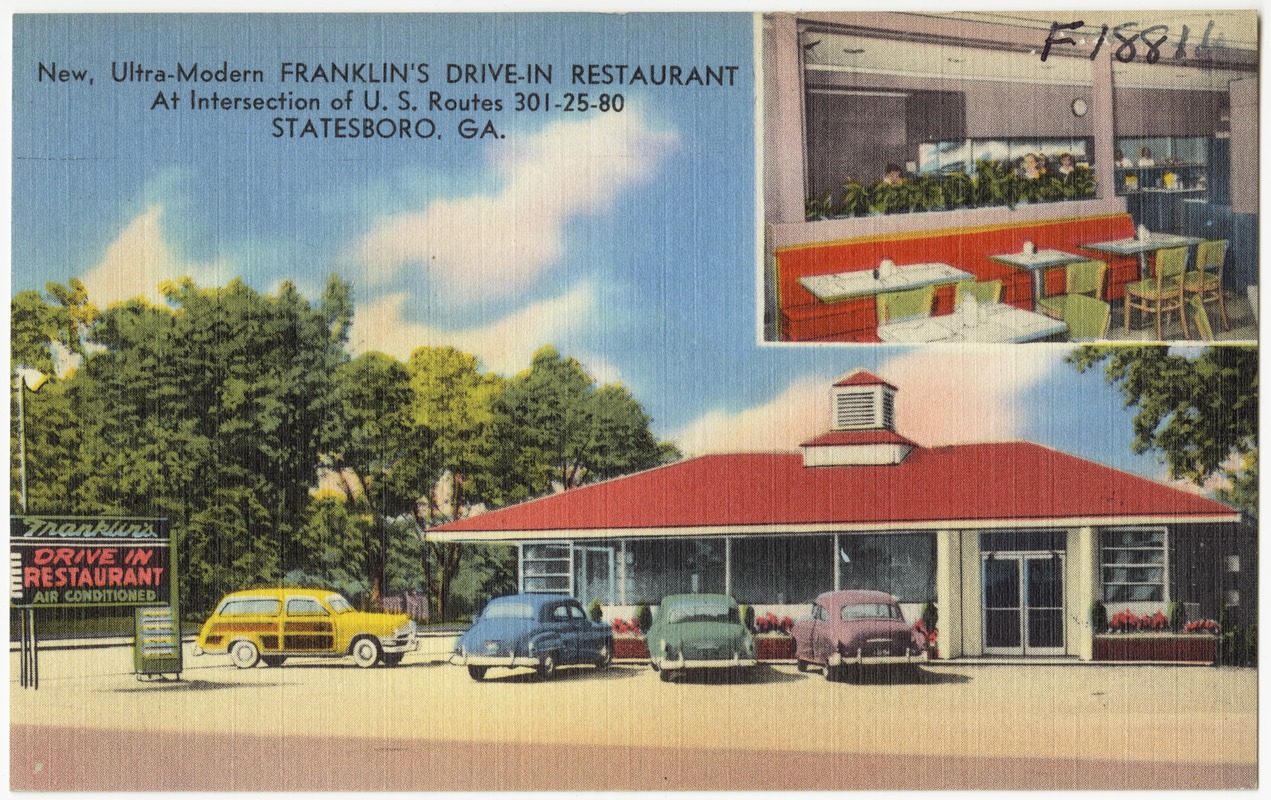 New, ultra-modern Franklin's Drive-in Restaurant, at intersection of U.S. route 301-25-80, Statesboro, Ga.