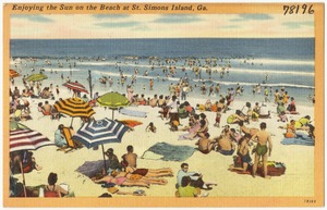Enjoying the sun on the beach at St. Simons Island, Ga.