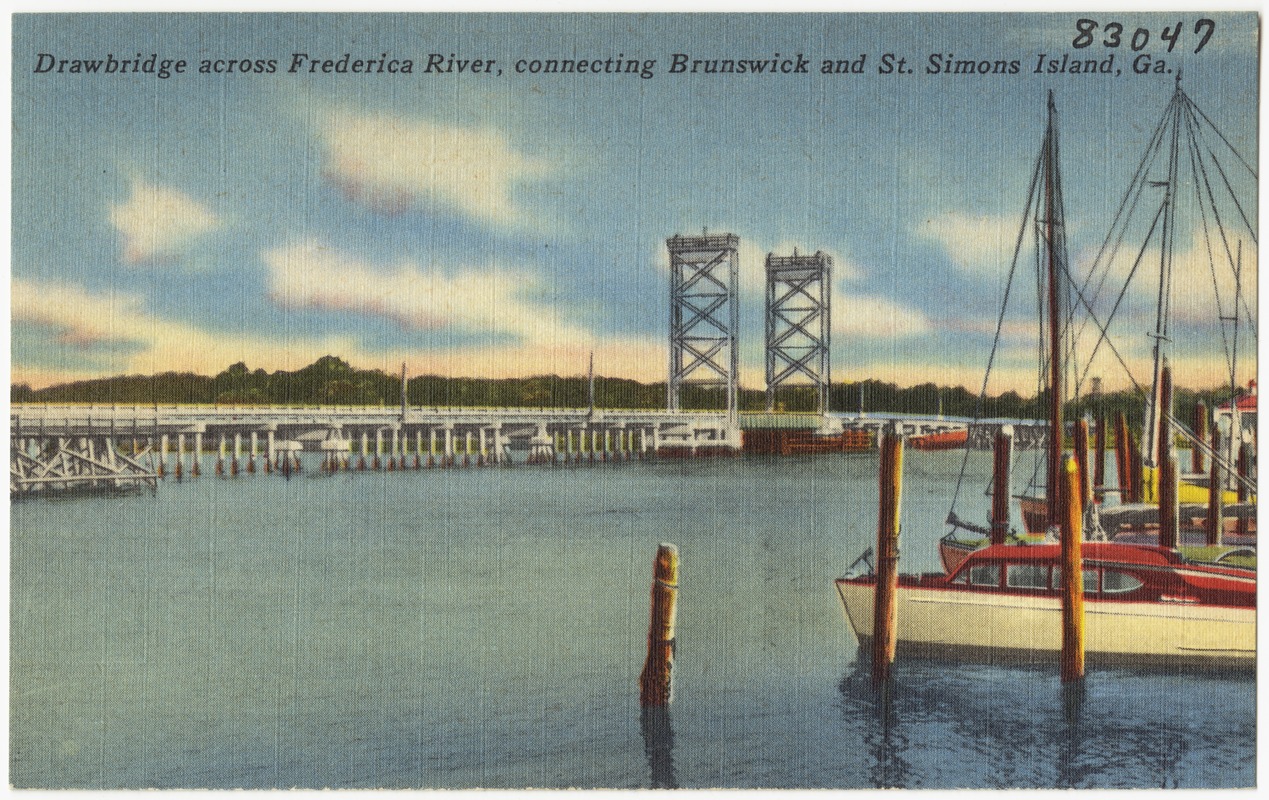 Drawbridge across Frederica River, connecting Brunswick and St. Simons Island, Ga.