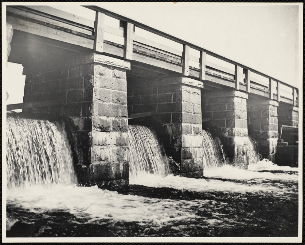 Mystic Dam falls from the south