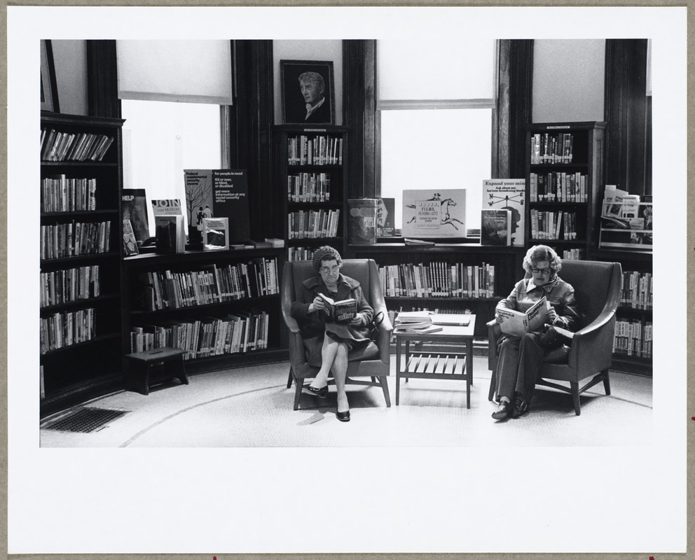 Robbins Library browsing area (formerly Young Adults Department, catalog room)