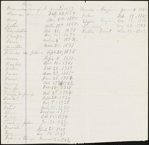 Galpin, Sarah Lucy Wheeler & others. Genealogical items