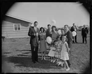 George C. Lodge with a group of people, possibly family members