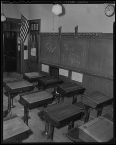 Blackboard messages at Hyde School after the fire