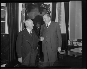 Governor Dever and Mayor Curley in an office