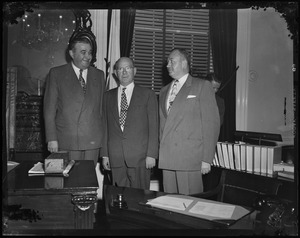 Governor Dever, John F. Stokes, and Daniel I. Murphy