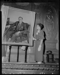 Marjorie Dever unveils the official portrait of her uncle, former Governor Paul Dever