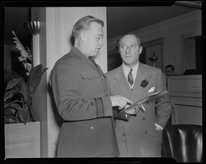 George Jessel and an officer, most likely Lt. Commander Tom Collins