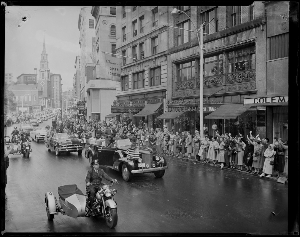 Motorcade of President Dwight Eisenhower during his Boston visit