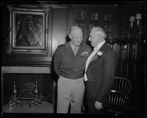 General Eisenhower talking to Boston University President Daniel L. Marsh
