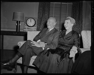 President Dwight Eisenhower and Mamie on the couch