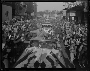 General Eisenhower in convertible during the motorcade
