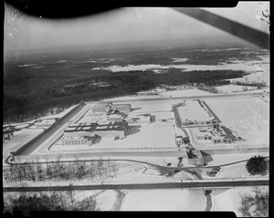 Aerial view of the Walpole Prison and surrounding area in the background