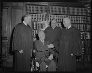 Judge Edmond V. Keville, Judge Robert Gardner Wilson Sr., and Judge J.V. Mahoney with New Court Registrar John F. Collins