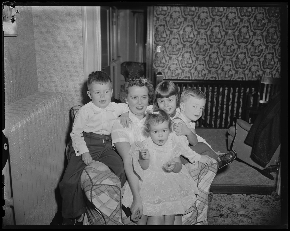 John F. Collins family: wife Mary Patricia and four children, Thomas, Patricia, John, Jr., and Peggy