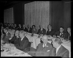 Mayor John F. Collins and others seated at the Statler Hilton Ad Club Luncheon sponsored by the Junior Advertising Club of Boston and the Boston Adv. Club
