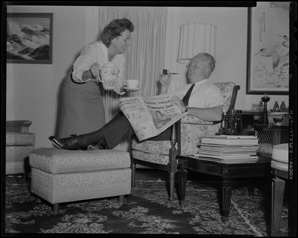 Mrs. John F. Collins and Mayor Collins on the morning after re-nomination to office