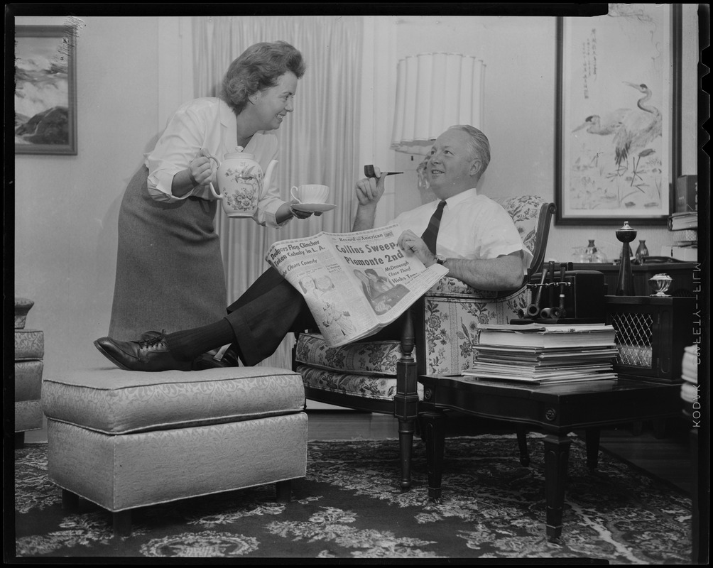 Mrs. John F. Collins and Mayor Collins on the morning after re-nomination to office