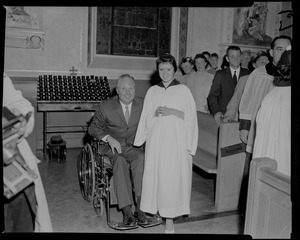 Mayor Collins with daughter Patricia, 12 years old, at her confirmation at St. Thomas Aquinas