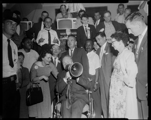 John F. Collins and campaign workers after the preliminary elections