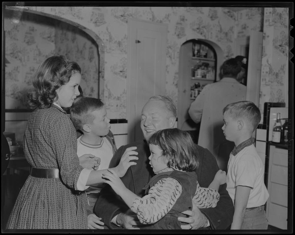 Mayor-elect John F. Collins with his four children: Patricia, John Jr., Peggy and Thomas