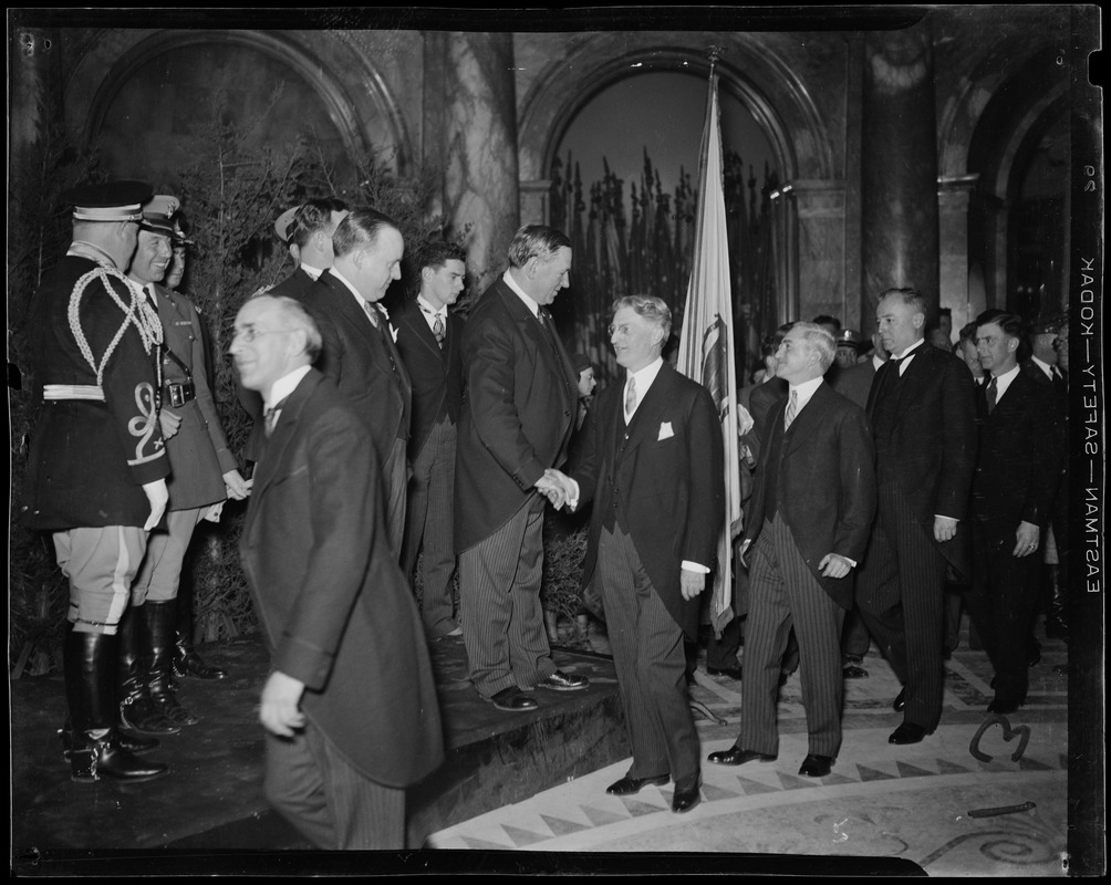 Receiving line with Governor James M. Curley greeting attendees