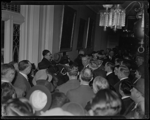 Crowd with Governor James M. Curley at the Inaugural Ball