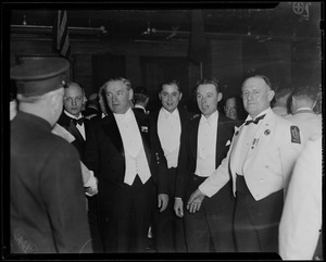 Governor James M. Curley, far left, with three other men at the Inaugural Ball
