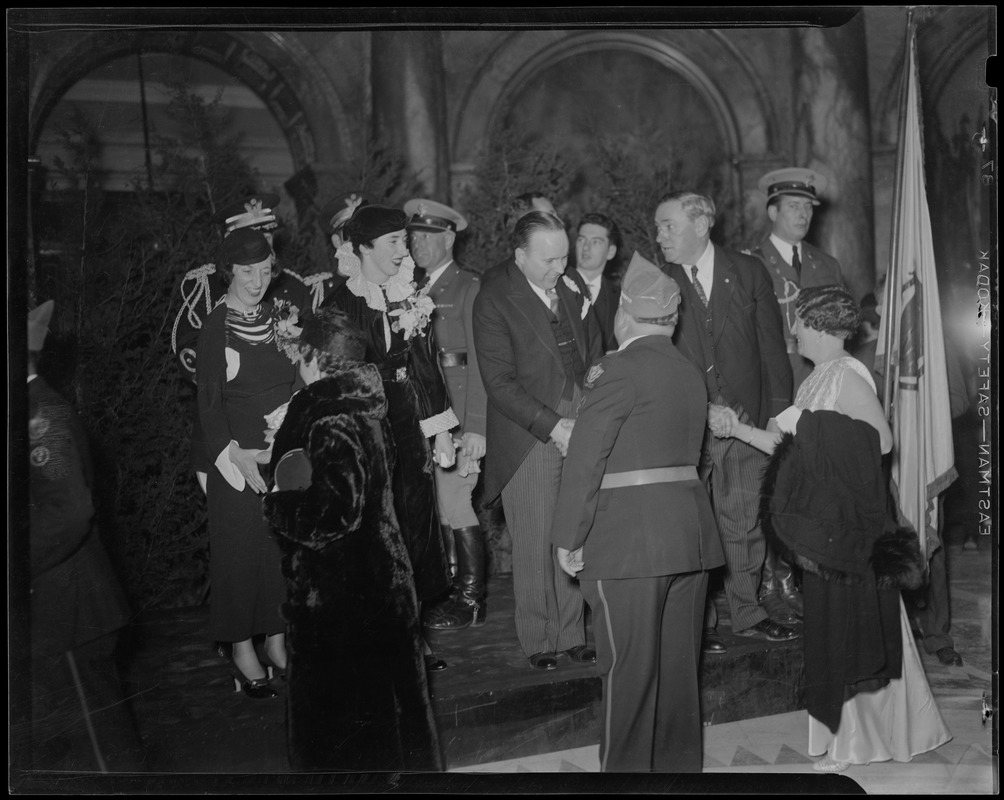 Receiving line with Governor James M. Curley greeting attendees