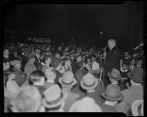 James M. Curley addressing the crowd during a last minute campaigning event