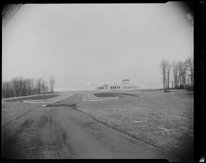 View of Norfolk State Prison, driving up from the road
