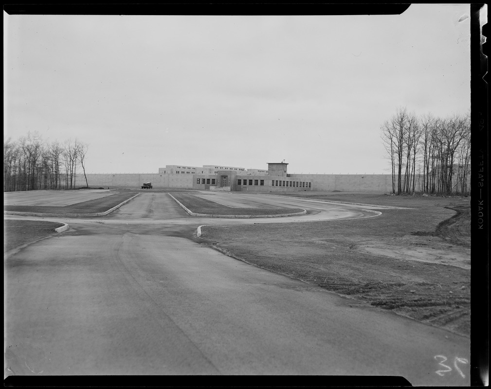 View of Norfolk State Prison, driving up from the road